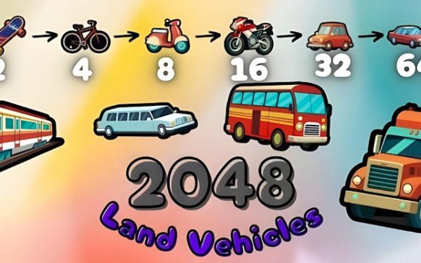 2048 Land Vehicles: Fun Merge Puzzle Game Online - Puzzle Game