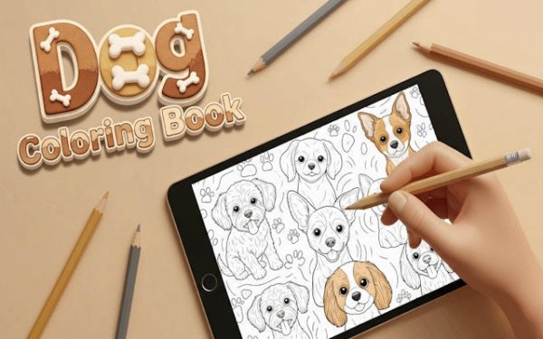 Dog Coloring Book: Relaxing Drawing Game Online